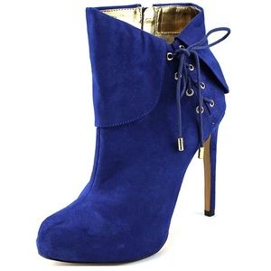NWT Thalia Sodi Cobalt Booties with Gold Trim